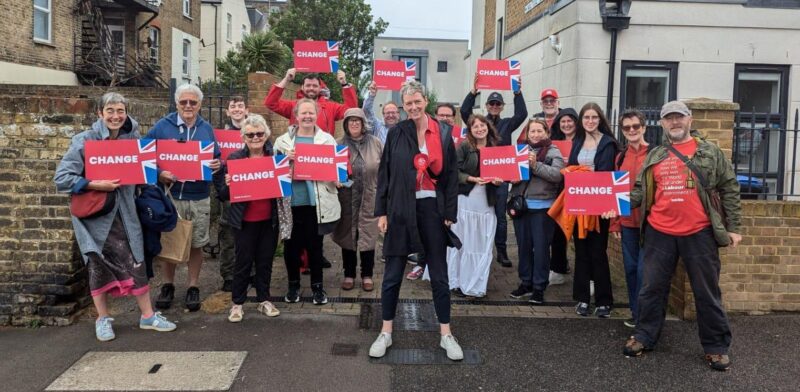 Polly Billington MP with local Labour campaigners in East Thanet
