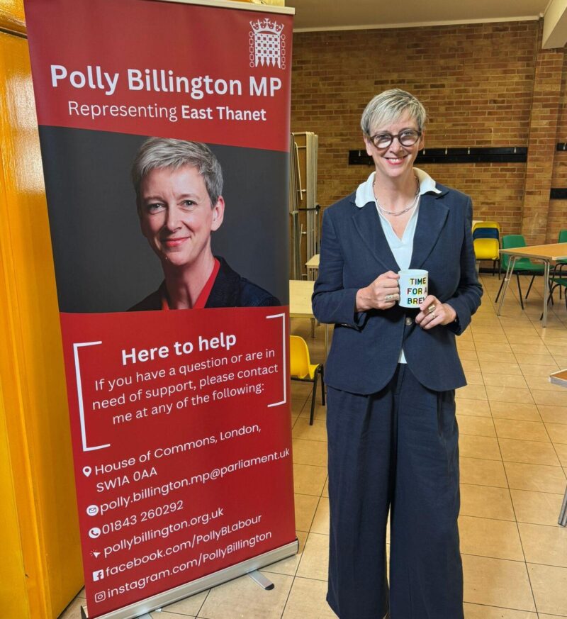 Polly Billington MP at one of her summer coffee mornings for local residents